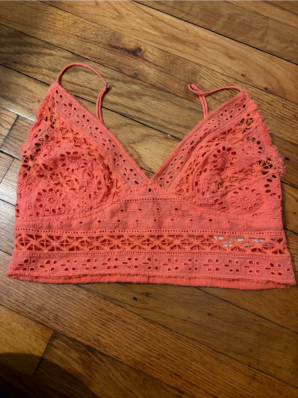 Intimately by Free People Carrie Embroidered Longline Bralette in Lipgloss